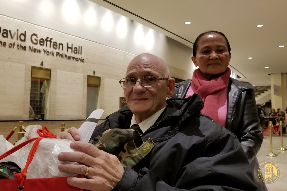 INC50WEST's tweet photo. Tim Crane from Rockland, New York and wife Eliza Crane eagerly await to enter David Geffen Hall at Lincoln Center. Tim has attended a concert and opera at the famous venue, and is now excited to attend the Oratorio featuring the INC Symphonic Orchestra and Choir. https://t.co/igeaaVpcES