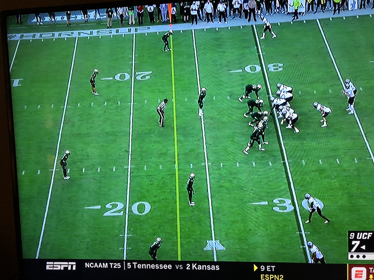Facts_UCF's tweet photo. Based on additional info from well informed followers, here is an update. KZ was hit at 11:23 on the game clock; date was 11.23 the USF player that hit KZ waz #23; The first down marker was at the 23. UCF had 23 W’s in a row. Coincidence? Don’t think so  #ChargeOnMcKenzie #OHANA https://t.co/T8T4WjFdZu