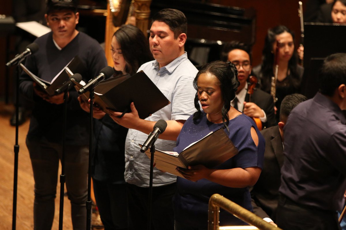 INC50WEST's tweet photo. After 32 arduous hours of travel, Alto Soloist Thandiwe P. Songwaxa joins her fellow soloists Christine A. Marin, Ernest M. Quarles, and Erano T. Benia for the first time during the rehearsal in David Geffen Hall. https://t.co/2gIPnqfmpo