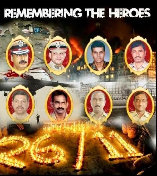 Salute to real heroes who lost thier life in attack of 26/11 to save Mumbai.. Jai Hind.. 🙏🙏🙏 नमन
