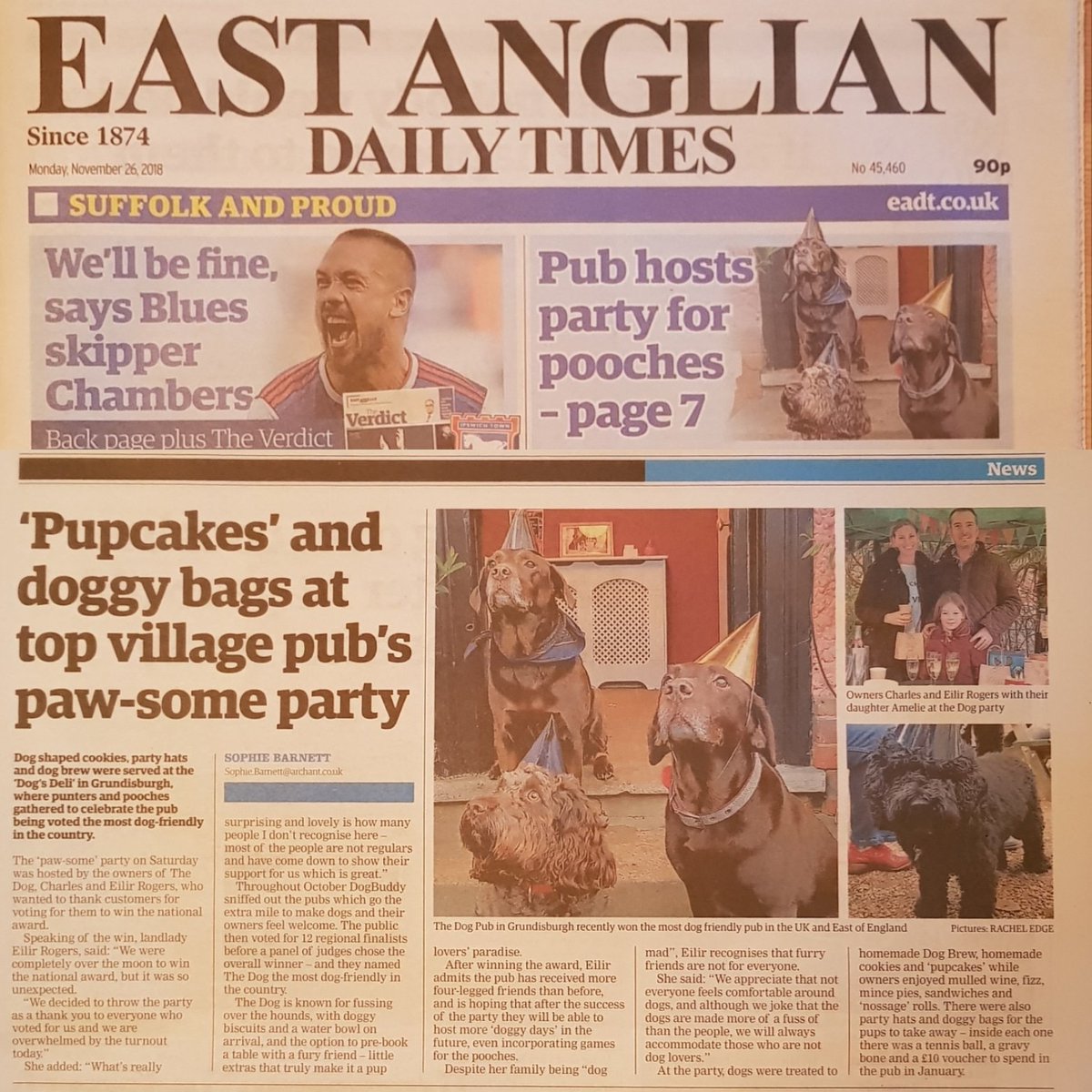 Grundisburghdog's tweet photo. https://t.co/O8lF2G3OzX

#dogfriendly #Pubs #party #celebrate #winnerwinnerdogsdinner #frontpagemention #eadt #suffolk #Woodbridge #grundisburgh #dogs 
@SuffolkDogs @DogfriendlyEa @EADT24 @morningad @DogBuddyCo https://t.co/a1TR5KzzSF