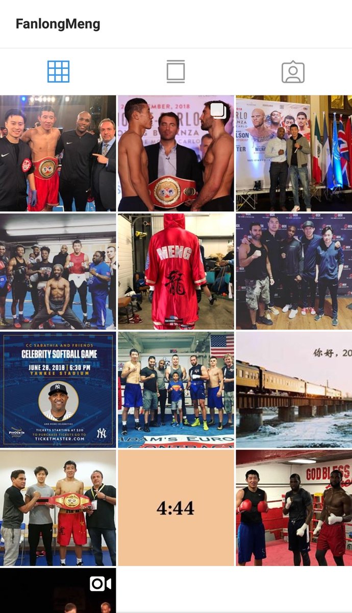 chegscott209's tweet photo. Came to the conclusion that Fanlong Meng must have been a RocNation fighter when I looked at his Instagram. 

13 x posts. 

1 x randomly plugging a new Jay-Z album in marketing language, with its release date. 

Quality! #boxing #FanlongMeng #FanofJay #RocNation https://t.co/BUGWvGjl5k