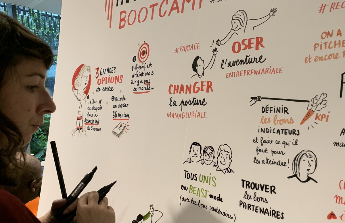 SocieteGenerale's tweet image. Trouver les bons partenaires, savoir s’entourer, savoir trouver le modèle économique et la bonne dimension, garder l’unité et l’agilité de l’équipe malgré l’effet montagnes russes émotionnelles. #BootCampISC #InternalStartupCall #Rex
