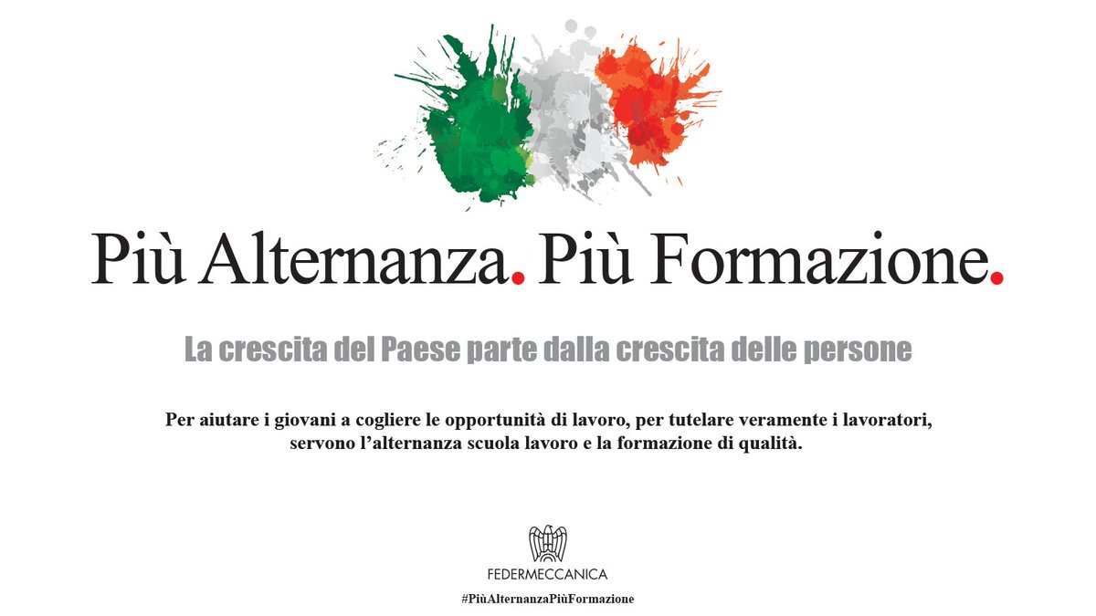 #PiùAlternanzaPiùFormazione E’ ora online la nostra Petizione a favore dell'#AlternanzaScuolaLavoro e #Formazione di Qualità. Vai su change.org e Firma anche TU! Perchè "La Crescita del Paese parte dalla Crescita delle nostre Persone"! ➡️bit.ly/2r5Pv23