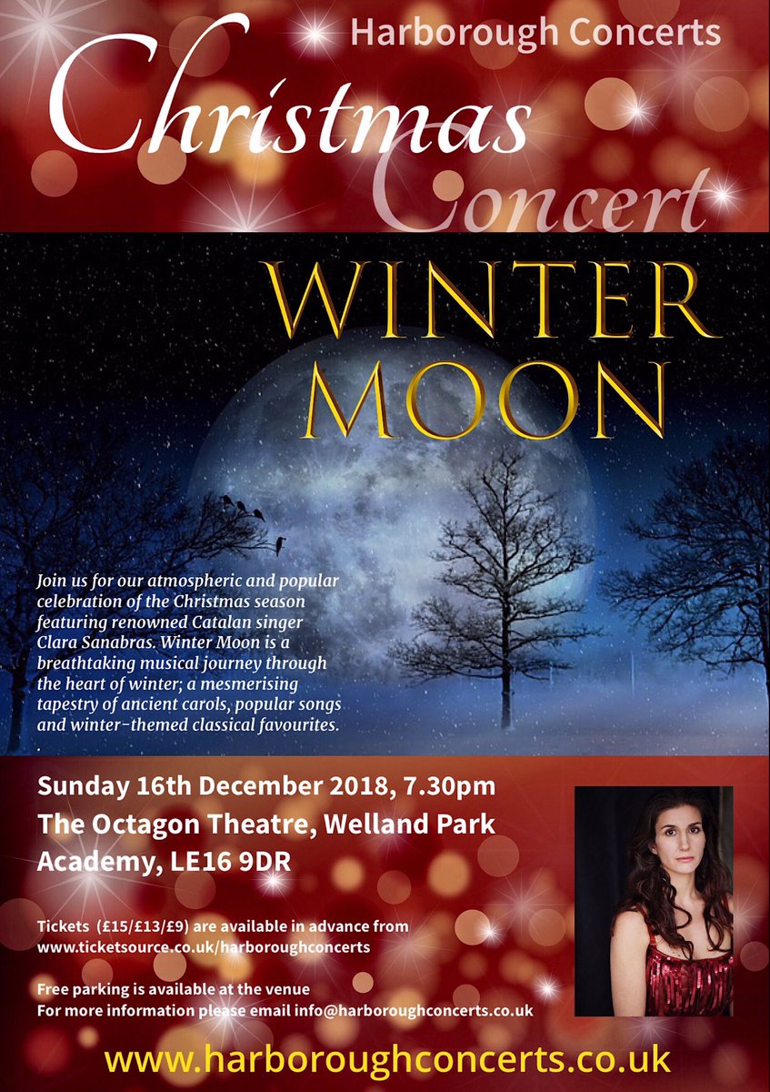 HarbConcerts's tweet photo. Join us for a breathtaking musical journey to the heart of Christmas and the Winter Season featuring renowned Catalan singer Clara Sanabras @MUSICLYDDINGTON @MHMusicTheatre @HarboroughFayre @HarbTheatre @PAEventListings @ClassicalSource @EventsClassical @ClassicFM https://t.co/zHQ541eUxs