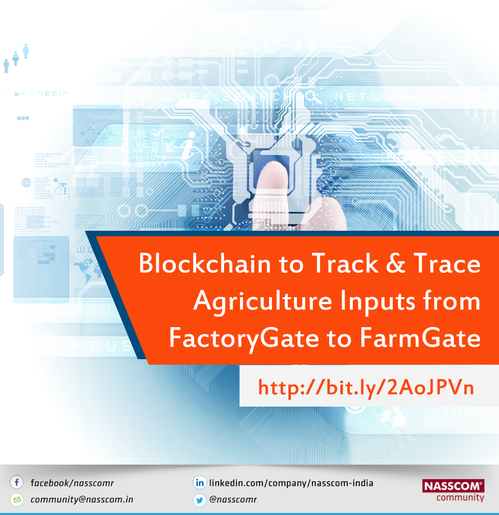 NasscomR's tweet photo. Indian agriculture needs digitization of the supply chain to track both the product and contextual data throughout the network. @pareekdeepak of @mycroptech writes about multiple benefits of authentication solutions based on blockchain: https://t.co/PEN2ETw6b5

#agritech https://t.co/sKg2IcEarP