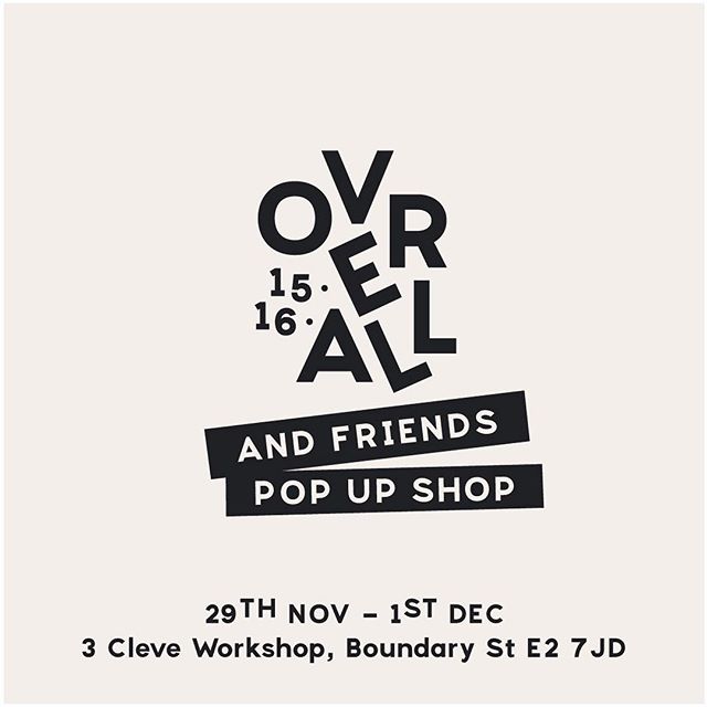 So excited to tell you that we’ll be at the overall1516 pop up in Shoreditch from Thursday to Saturday this week. It’s a beautifully curated shop featuring an inspired edit of independent brands — selling kidswear, homeware and womenswear — simply perfect for Christmas shopping.