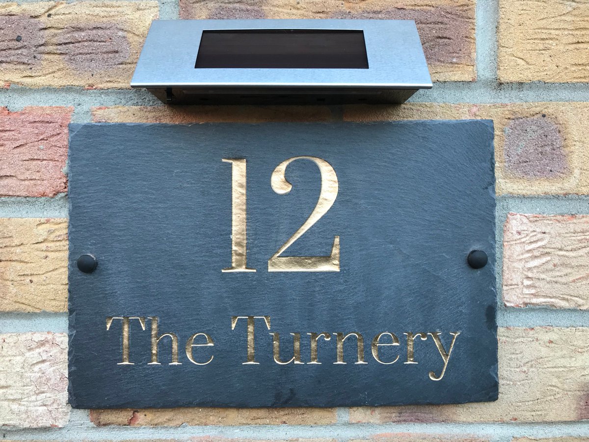 MyMillsBaby's tweet photo. Okay, tell me our new house sign from @uksignshop isn't absolutely gorgeous?! It's exactly the sort of elegant &amp; stately look we were going for #SlateSign #GoldDeepEngraved Definitely adulting now! #FirstHome https://t.co/we1rCWoOh8 https://t.co/VG8aBJ7tqI