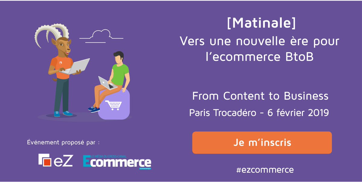 ibexa_fr's tweet photo. eZ & https://t.co/KYtnjU1j5w ont le plaisir de vous convier le 6 février 2019 à l'hôtel Renaissance Le Parc Trocadéro, à une matinée, pour parler de l'e-commerce autrement. https://t.co/TOBp8zq5WS #ecommerce #digitale #BtoB #cms #content #commerce #contenu #ezcommerce https://t.co/5AqY94iyFt