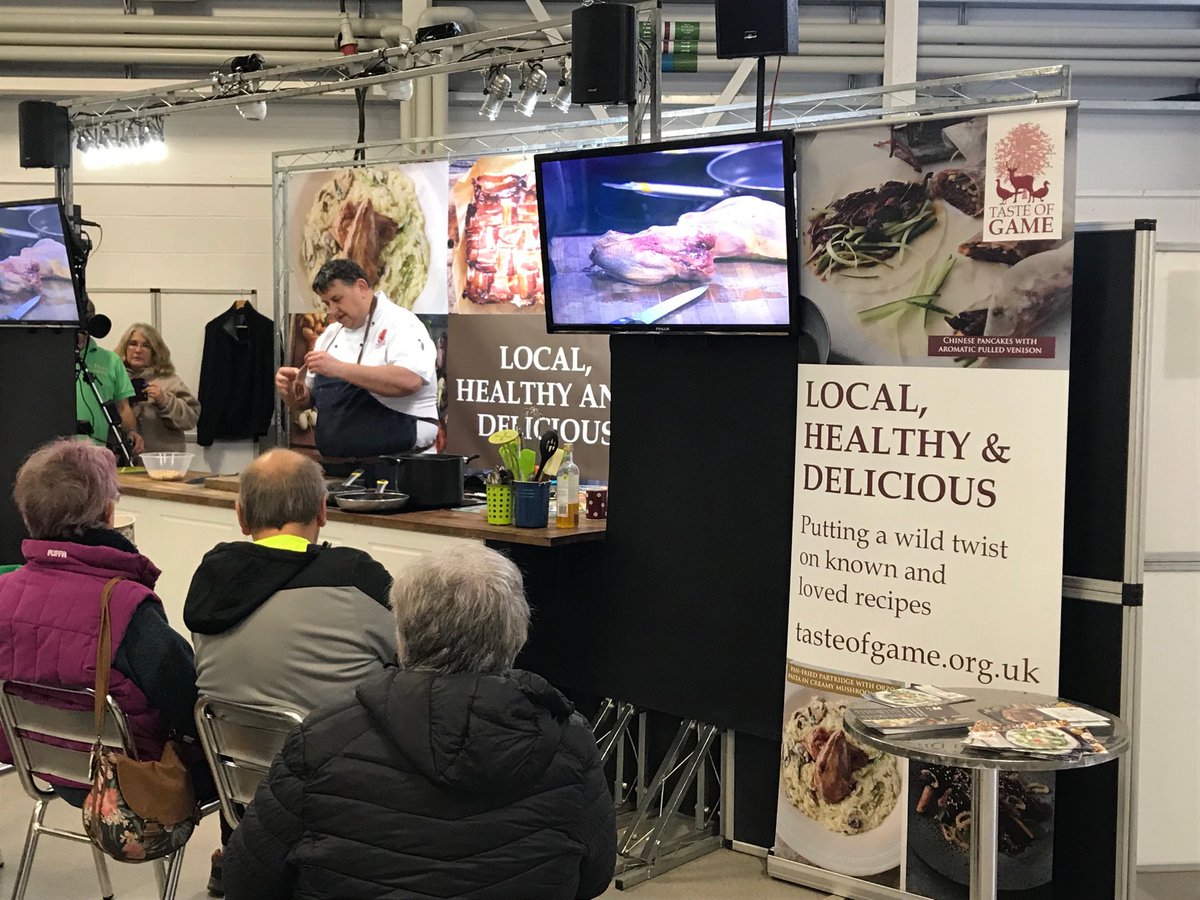 EatGameUK's tweet image. First demo of the day with ⁦@RichardHChef⁩ ⁦@royalwelshshow⁩ winter fair. Starting with pheasant soup for a cold winters day #wildgame #HealthyEating #quickfood