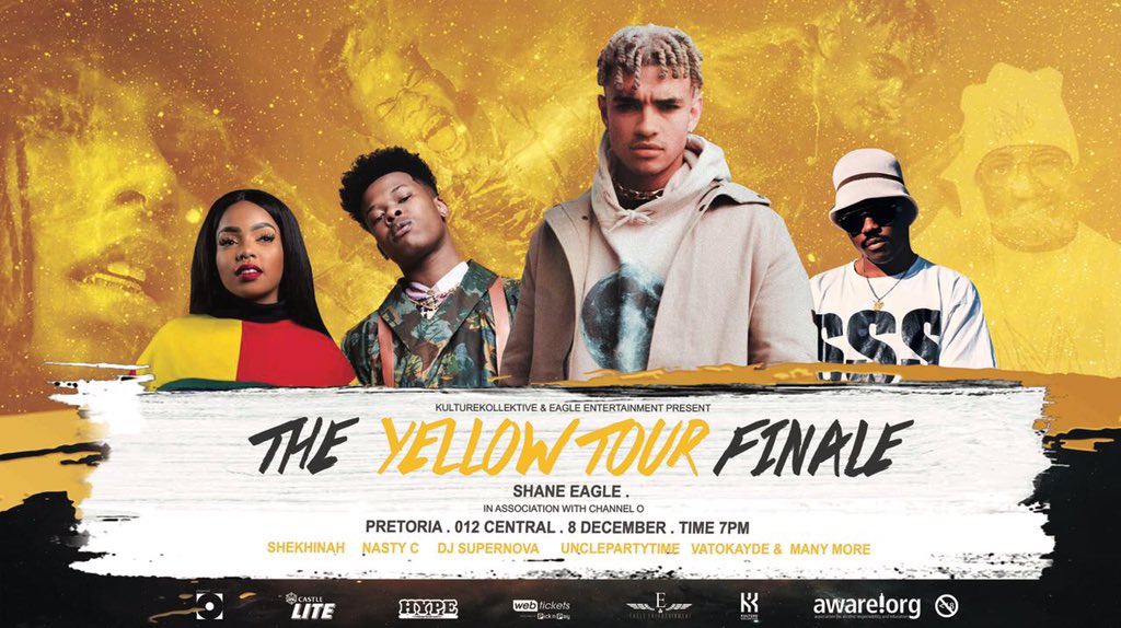 Shane_Eagle's tweet photo. YELLOW TOUR FINALE JHB X PTA . GO GET YOUR TICKETS , LAST TWO SHOWS OF THE TOUR GOING BRAAAAAAAZY 🌕🌍 https://t.co/YevuGUiKF2