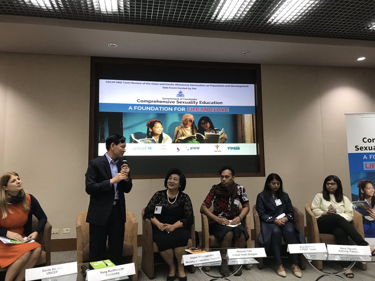 ippfsar's tweet photo. Strong panel of #Cse4all champions from government of #Thailand #Cambodia #Cso #young people at #6APPC side event to share their learning and experiences “CSE foundation for life and love” side event by @UNICEF @UNFPAasia @UNESCOAsiaPac @ippf @ARROW_Women @YouthLEADAP_ @YPEER https://t.co/QkfOCHbzP5