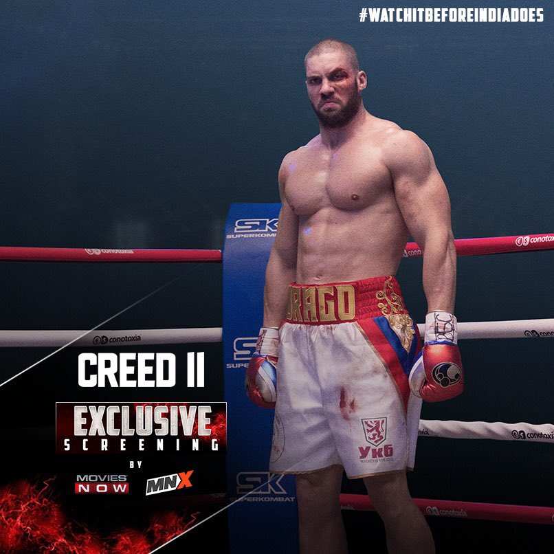 MNXMovies's tweet image. Our #ExclusiveScreening is all set to knock you out just like the Creed Vs Drago rematch! Participate in our Twitter contest &amp;amp; #WatchItBeforeIndiaDoes! #Creed2OnMNX