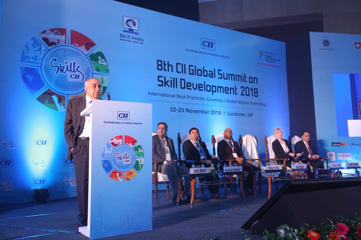 CIIEvents's tweet photo. Mr. Arun Nanda, Chairman, CII National Committee on Skill development &amp; Mahindra Holidays &amp; Resorts India ltd addressed the session on 'Exploring India's Strategic Viability for Global Players' at #CIIGlobalSkillsSummit. @clubmahindra @MSDESkillIndia @NSDCINDIA https://t.co/RMTruVPChO