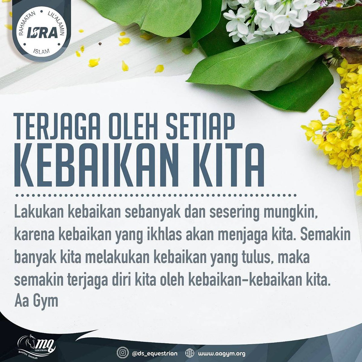 aagym's tweet photo. Sahabat yang baik, lakukan kebaikan sebanyak dan sesering mungkin, karena kebaikan yang ikhlas akan menjaga kita. semakin banyak kita melakukan kebaikan yang tulus, semakin terjaga diri kita oleh kebaikan-kebaikan kita.

#teladanrasul #aagym #islam https://t.co/jWjNQ89O93