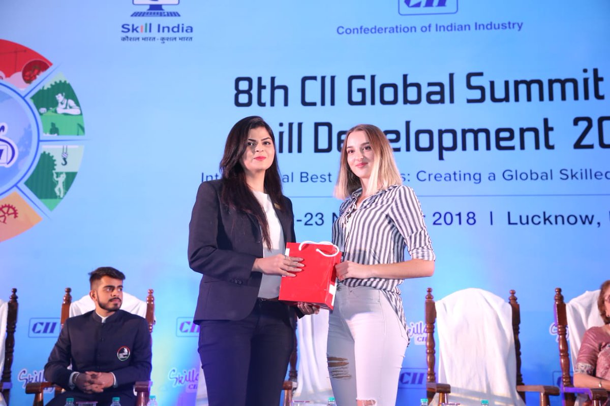 CIIEvents's tweet photo. The winners of the @worldskills 2017 &amp; @SwissSkills2018 being felicitated at #CIIGlobalSkillsSummit. @MSDESkillIndia @NSDCINDIA @NSDAIndia @AP_Skill @UPGovt @SwissEmbassyIND @SwissSkills https://t.co/ngGo5PThx6