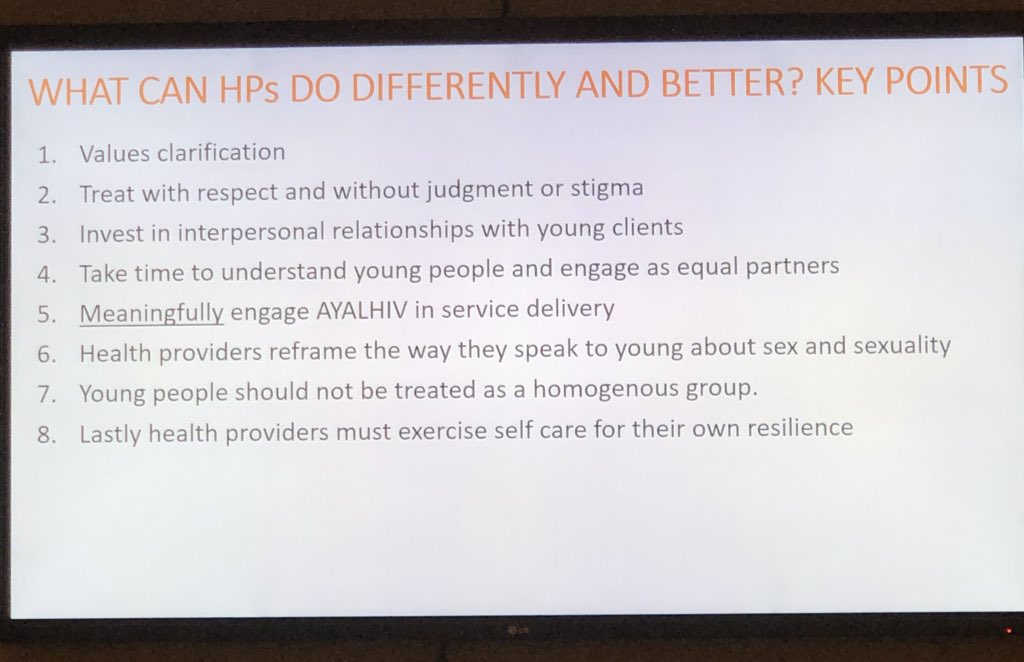 There’s often a disconnect between HPs not feeling like they stigmatise young people, and young people feeling stigmatised when they access services. HPs have the power to shift this. @teampata #PATA2018YouthSummit @READY_Movement @theaidsalliance #WeAreREADY #PeerPower