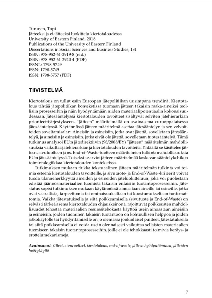 Tapio Määttä (@tapiomaatta) on Twitter photo Perjantaina #ympäristöoikeus #väitös ajankohtaisista #kiertotalous & #jäte'teemoista <a href="/UEFLawSchool/">UEF Law School</a>
@turunen_topi'n väitöskirja ”The Concepts of Waste and Non-waste in the Circular Economy” löytyy täältä: bit.ly/2KuZ83f ja väitöstiedote täältä: bit.ly/2R85x7a Perjantaina #ympäristöoikeus #väitös ajankohtaisista #kiertotalous & #jäte'teemoista <a href="/UEFLawSchool/">UEF Law School</a>
@turunen_topi'n väitöskirja ”The Concepts of Waste and Non-waste in the Circular Economy” löytyy täältä: bit.ly/2KuZ83f ja väitöstiedote täältä: bit.ly/2R85x7a
