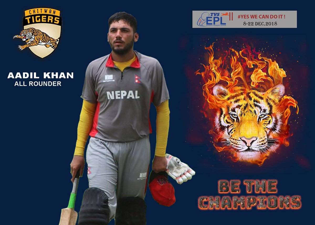 No dream is ever chased alone..
Welcome to Aadil Khan new team member of Team Chitwan Tigers 
#chitwantigers
#yeswecandoit
