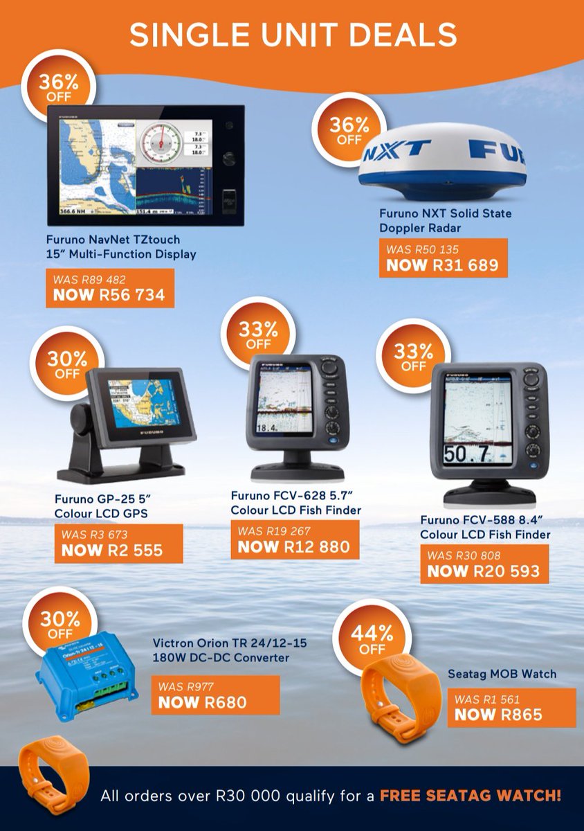 #BlackFriday***Save big on a Furuno 15" Combo and many other deals@RadioHollandSA! extended til 30 Nov 2018!😀 Visit our online store for special offers Valid 23-30 Nov 2018 or while stocks last!
radiohollandonline-co-za.myshopify.com/collections/bl…