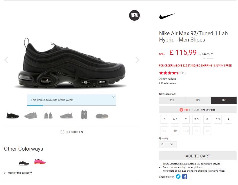 nike air max 97 tuned 1 hybrid black