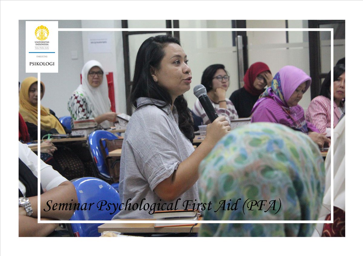 psikologi_ui's tweet photo. Seminar Psychological First Aid (PFA)
(17/11/2018) Salah satu unit Ventura F.Psi UI yaitu Knowledge and Talent Development Center (K-Talenta) menyelenggarakan Seminar Psychological First Aid (PFA). https://t.co/XnSEkSGrU3
#fpsiui #universitasindonesia #seminarpfa https://t.co/mCITT5WUjZ