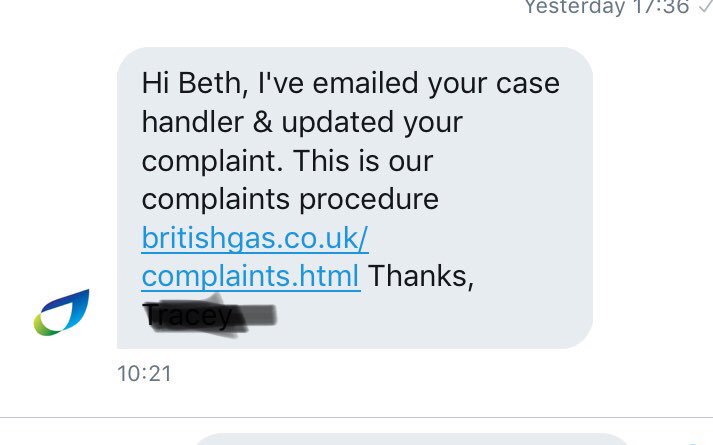 Beth (@bethan) on Twitter photo So <a href="/BritishGasHelp/">British Gas Help</a> said they’d try to ‘find out the next steps for me’ 24 hours later I’ve had generic response! Not to mention out light shade in the kitchen has this week melted, I can only assume that this is because of it So <a href="/BritishGasHelp/">British Gas Help</a> said they’d try to ‘find out the next steps for me’ 24 hours later I’ve had generic response! Not to mention out light shade in the kitchen has this week melted, I can only assume that this is because of it