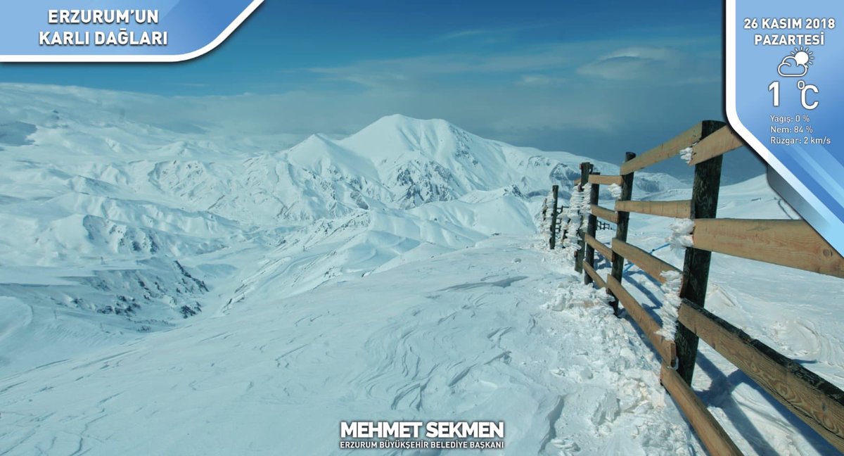 Ne diyor şair;

Kar yağar Erzurum'a
Palandöken'in heybeti oluşur bu yağan karla
Dağları da Dadaşları da baş eğmez düşmana
Erzurum canını siper eder bu aziz vatana...

Hayırlı günler aziz hemşehrilerim...

#KışSporlarınınMerkeziErzurum