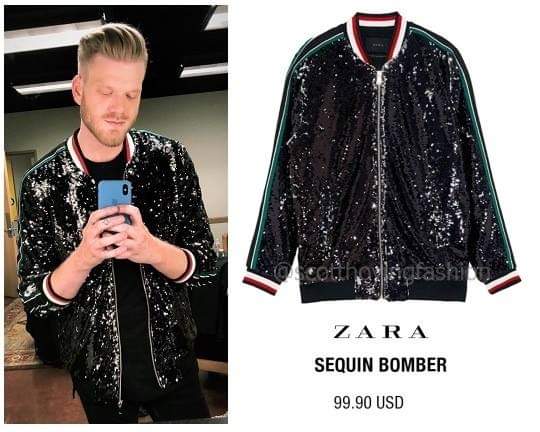 zara sequin bomber