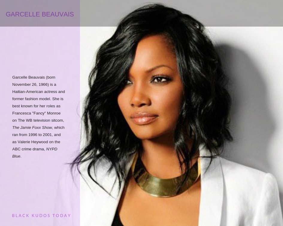 Happy Birthday to Garcelle Beauvais.
 