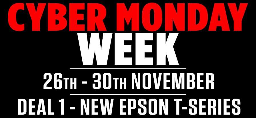 DPSGroupUK's tweet photo. Cyber Monday Deals: Day 1 - New Epson T-series Printers - https://t.co/RYFBSkt5LL https://t.co/Zt5N9lLdsr
