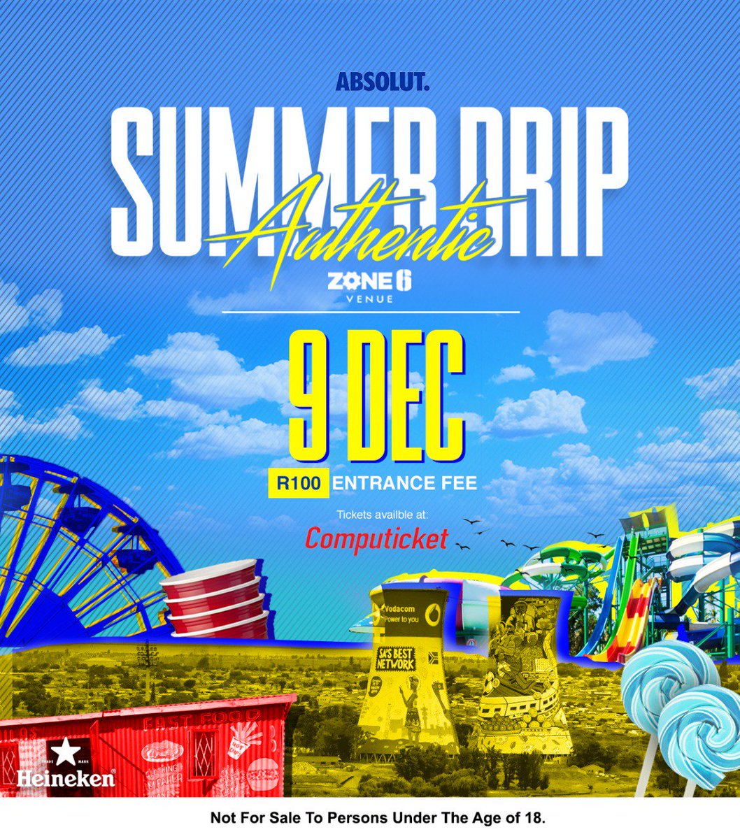 It's time to shift the South vibe yet again! <a href="/AuthenticSunday/">Authentic Sundays</a> presents #AsummerDrip on the 9th of December! Tickets are now availaible at Computicket for R100 🚨🚨 computicket.mobi/mobile/event/p…