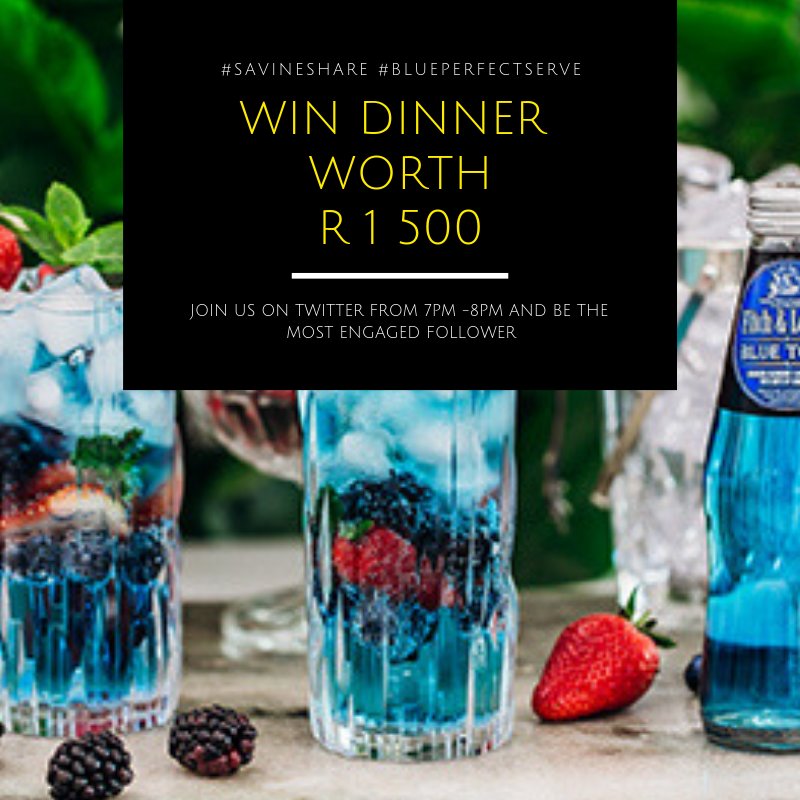 #SAVineShare (@savineshare) on Twitter photo Be the most engaging follower tonight in our tweet up with <a href="/FitchLeedes/">FitchLeedes</a> Blue Tonic and you could win BIG!
Prize is open to those in CPT / JHB AND KZN
7PM TO 8PM
You NEED to use the following #SAVineShare #BluePerfectServe to qualify! 😁 Be the most engaging follower tonight in our tweet up with <a href="/FitchLeedes/">FitchLeedes</a> Blue Tonic and you could win BIG!
Prize is open to those in CPT / JHB AND KZN
7PM TO 8PM
You NEED to use the following #SAVineShare #BluePerfectServe to qualify! 😁