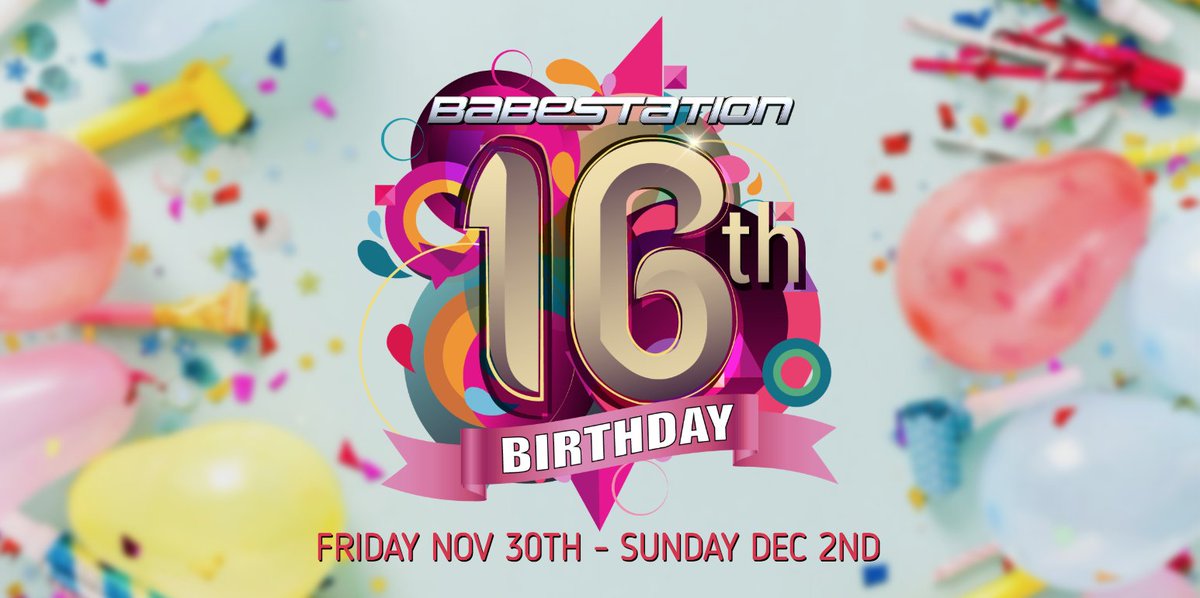 🎂 SUPER SWEET 16
🎉 @BabestationTV 16th Year Anniversary 
🎁 A whole weekend of naughty fun
📅 From Fri Nov 30 - Sun 2 Dec
😈 And you are invited https://t.co/DWM7cLH6hu