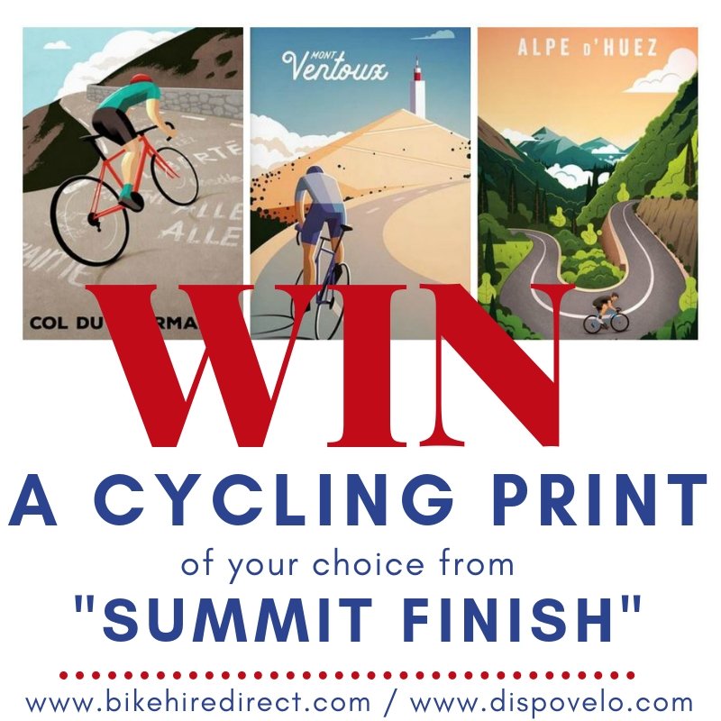 BikeHireDirect's tweet photo. #Win a #cycling print from @SummitFinish – ideal #gift for #bike or #art lover! 
Simply head over to #BikeHireDirect Facebook page https://t.co/nMOmZ4TRaD &amp; check out the pinned post! Worldwide. Ends 10/12 #giveaway #Competition #prizedraw #contest #velo #sweepstake #prize https://t.co/utMplBvP5P
