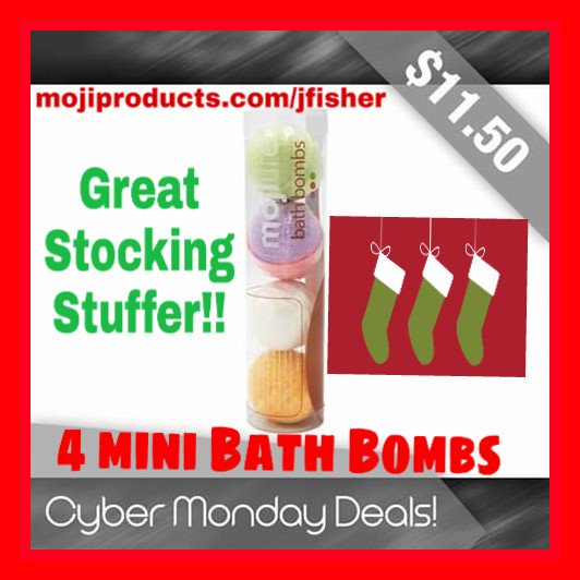 #CyberMonday #CyberMondayDeals  #MojiLife #Bathbombs #Minibathbombs #stockingstuffers  #christmasgiftideas Visit link pictured for sales and check out the new way to scent your home safely! #kidfriendly