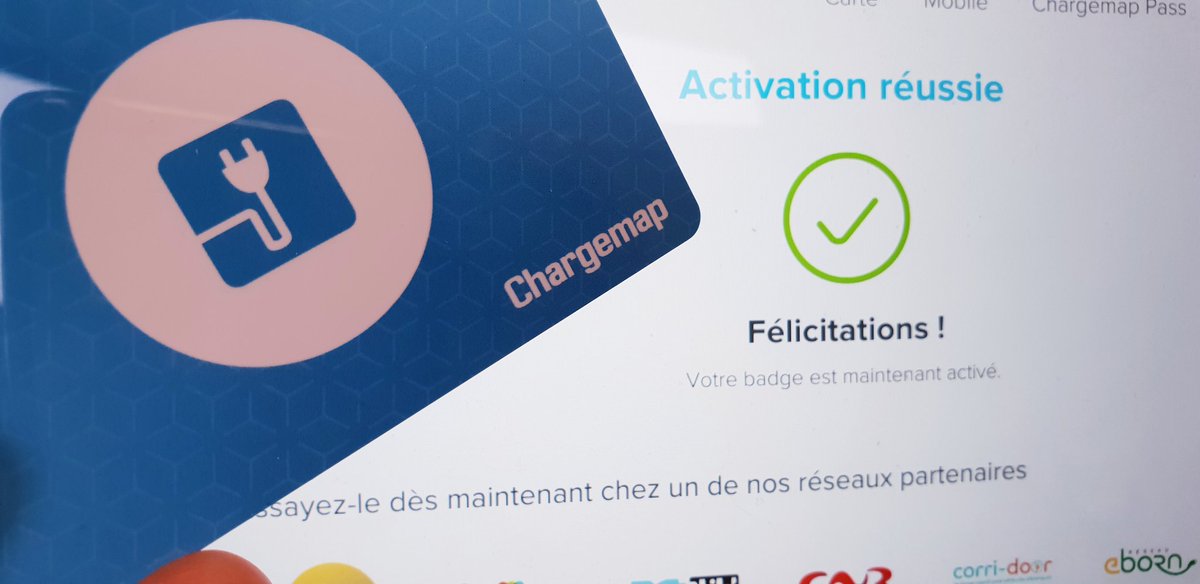 JeGereMonBiz's tweet photo. Voilà notre pass @Chargemap est activé pour notre #BizzMobile 100% électrique #EV https://t.co/qQP1HLDUu4