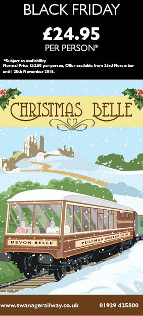 SwanRailway's tweet photo. Christmas Belle Black Friday Special Offer Extended
Travel through the beautiful Isle of Purbeck countryside while enjoying champagne and canapes, served at your seat by our Pullman attendant
Normally £32.50 per person
Black Friday Offer £24.95 per person
https://t.co/CzKJG2o2es https://t.co/Rvm3wTuAjF
