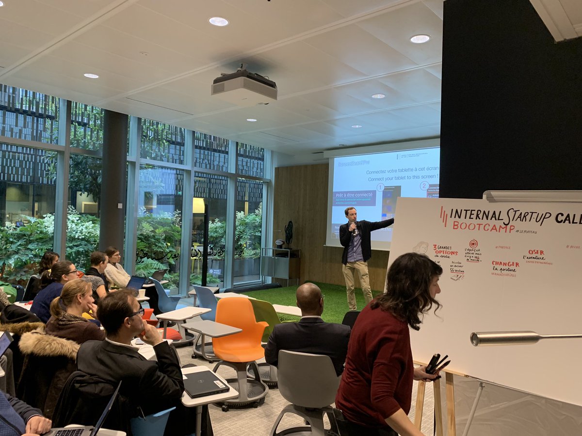 SocieteGenerale's tweet image. « Il s’agissait de vivre une aventure entrepreneuriale, d’apprendre à travailler autrement #outofthebox, de faire évoluer la posture managériale et  relations avec les sponsors. Et aujourd’hui il s’agit de partager ces retours d’expériences. » #BootCampISC #InternalStartupCall