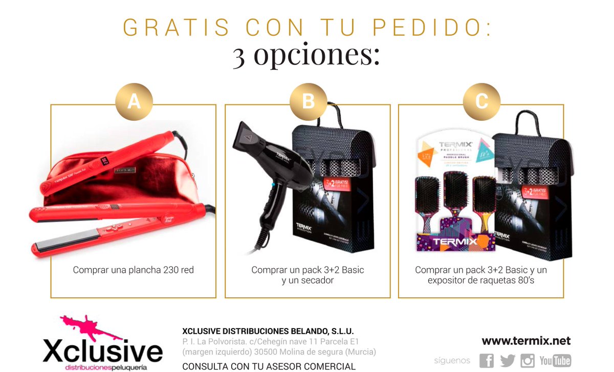 XclusiveDP's tweet photo. El próximo lunes 10 de diciembre tenemos un Workshop Tendencias con la marca @Termix impartido por Antonio Garrido ¡y valorado en 1.000 euros! ¿Te gustaría venir? Consigue una plaza con tu pedido, mira las opciones en la imagen 👉 https://t.co/sbHavbpqi8