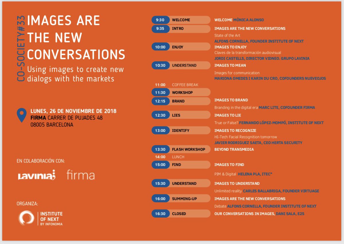Co-Society #33: ‘Images are the new conversations’ by <a href="/infonomia/">Instituteo of Next by Infonomia</a> with <a href="/wearefirma/">FIRMA</a> and <a href="/laviniagroup/">Grupo Lavinia</a>. Here we go!