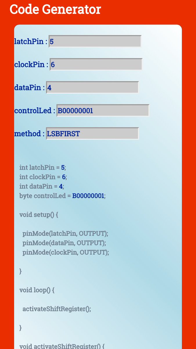 KutluhanAktar's tweet image. I programmed a code generator that makes coding 74HC595 Shift Register easy with microcontrollers like @arduino in html and #AngularJS. Try it  :)
#74HC595 #CodeGenerator #ShiftRegister #Electronic #Circuit #Arduino #Microcontroller #tech #html #javascript
theamplituhedron.com/tools/74HC595-…