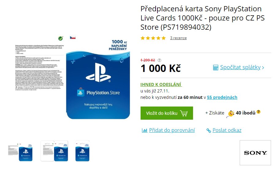 UrsusLuin's tweet image. A já myslím, že cenu za největšího hajzlíka letošního Black Friday vyhrává #datart. Původní cena 1000korunového kreditu do PS Storu podle nich stojí normálně 1299,-. (Jo a PS+ prý stojí na rok 1799,-. Za tu cenu sice nikdy, nikdy, nikdy nebyl, ale co už.) Posíláme #bludistaka.