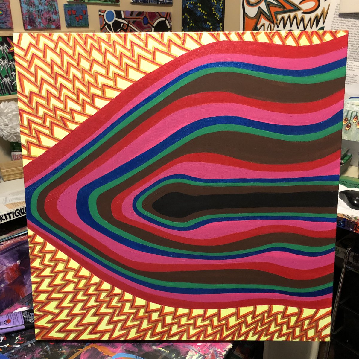 kdotzhyprgrafia's tweet photo. just about finished (24” x 24”). #firewoman #therealthing #worththeeffort #levelup #poet #inthestudio #inprogress #painter #workharder #passionfruit #abstract #art #artist #specificpalette #manifest #shine #growth #growwherethereslight #worththewait #beboldorburn #worththerisk https://t.co/YZrpa7Hkjo