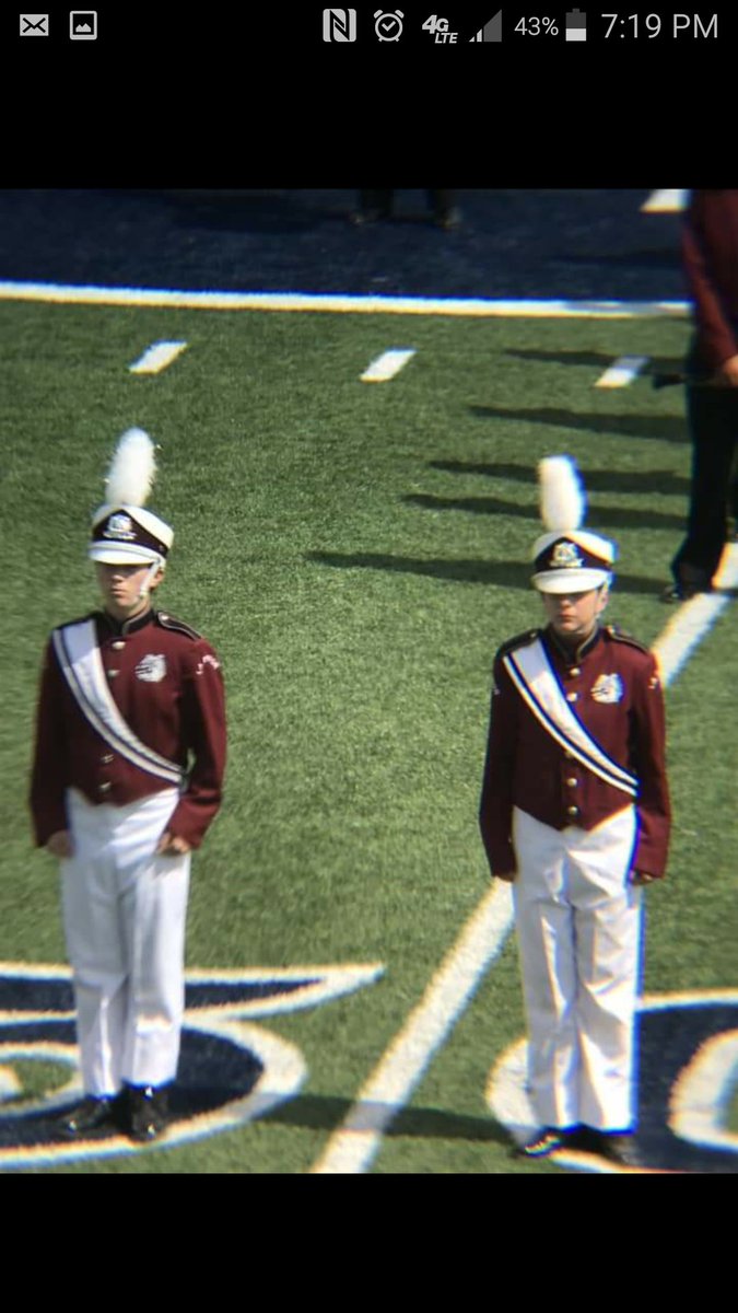 SDBL2017's tweet photo. My year as Assistant Drum Major to the Mighty Bulldog Band. Thank you band for allowing Iliana and I to lead y'all on! https://t.co/9ZliU1Q11r