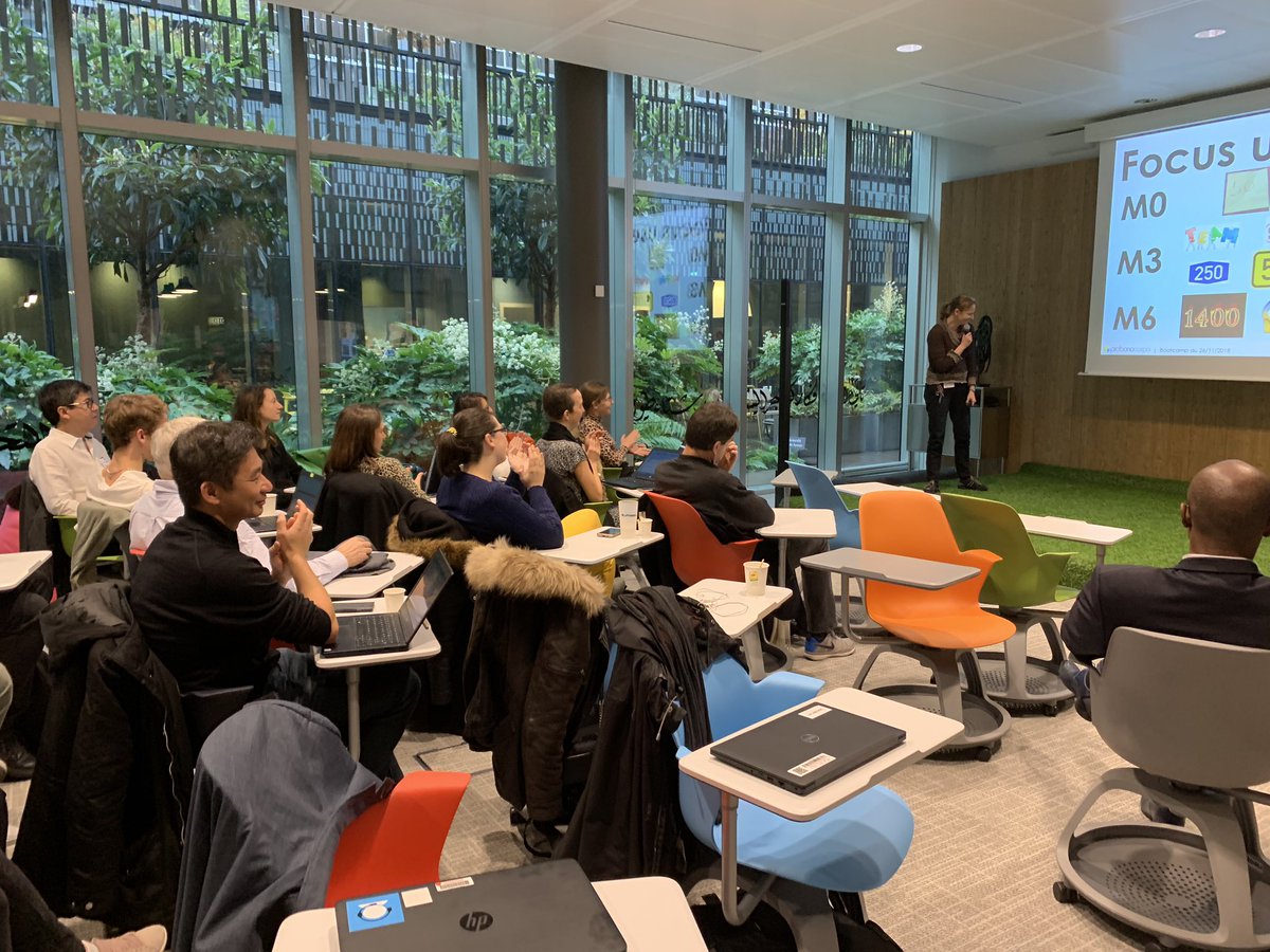 SocieteGenerale's tweet image. Quelques conseils partagés par les #intrapreneurs : ayez des indicateurs ambitieux, lancez vite votre produit minimum vital et améliorez le constamment, soyez proches de vos utilisateurs et écosystème, développez le réseau de votre #startup. #BootCampISC #InternalStartupCall