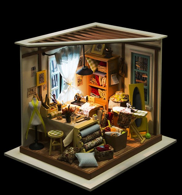 つくるんです 公式 つくるんです ミニハウス 写真はdg101 テイラー Led点灯 原題はlisaの仕立屋さん かわいい 洋裁好きなお母さん おばあちゃまへのプレゼントにも Led灯すと 夜遅くまで洋服作っているのかしら 涙 とドラマを感じ