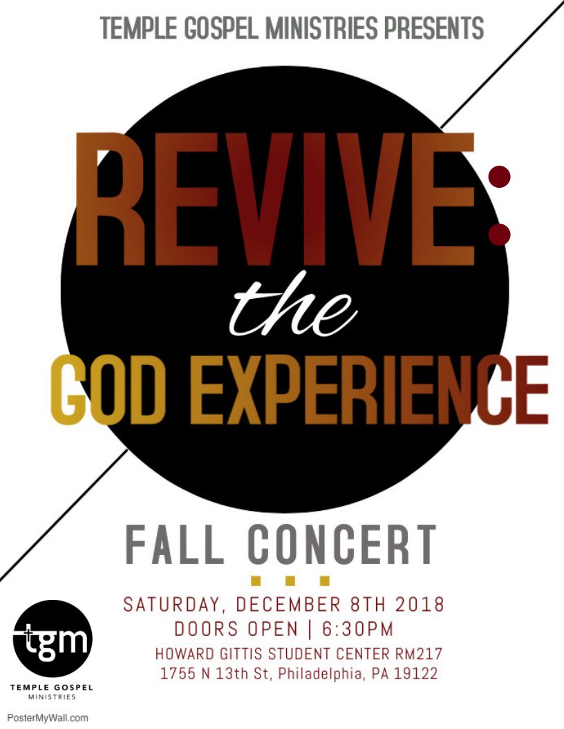 templegospelmin's tweet photo. TGM FALL CONCERT DEC.8th HOSTED BY @BullaTwins ‼️ #SaveTheDate #TempleU #BloomU #RowanU https://t.co/YPJKD6k9dJ