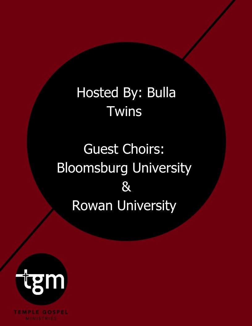 templegospelmin's tweet photo. TGM FALL CONCERT DEC.8th HOSTED BY @BullaTwins ‼️ #SaveTheDate #TempleU #BloomU #RowanU https://t.co/YPJKD6k9dJ