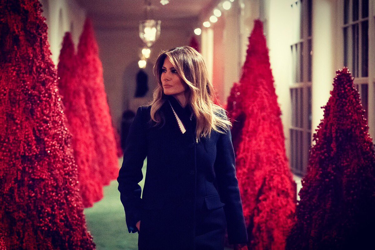 Leftists trash Melanie Trump over 'blood-red' Christmas trees